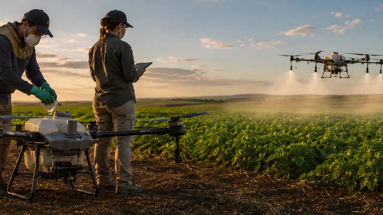 Aplicador de insumos com drone agrícola